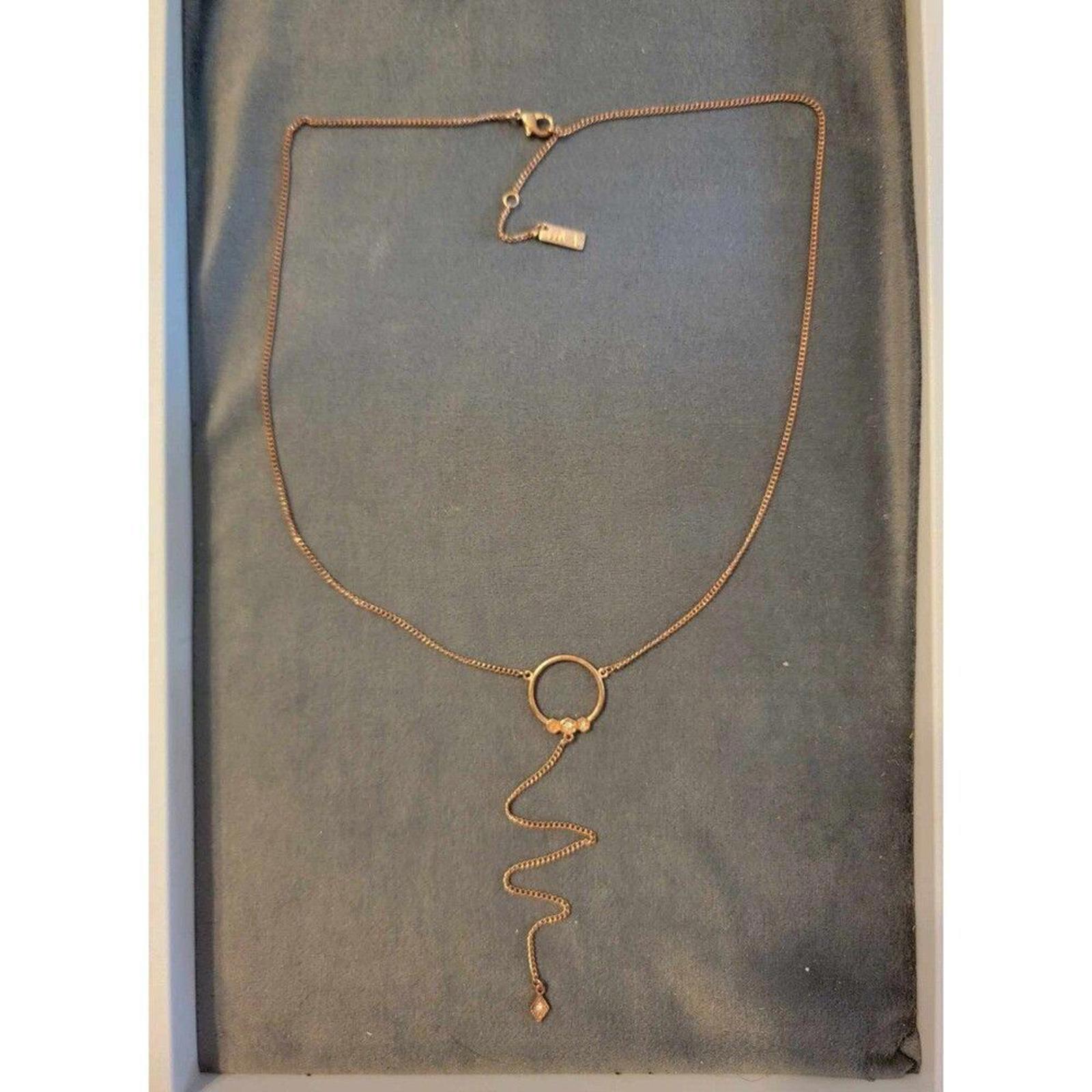 Luv Aj Full Bloom Rose Gold Tone & Crystal Lariat Y-Drop Necklace 20-22